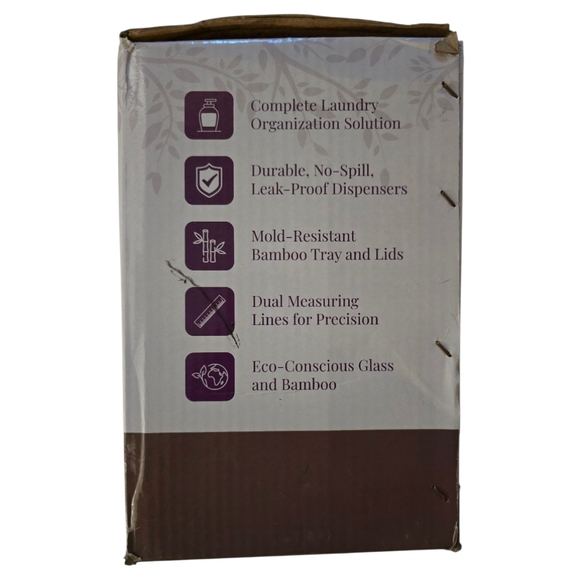 Glass Laundry Detergent Dispenser Set of 3 - Extra Large 2x 64oz 1x 32oz Liquid - Picture 15 of 16